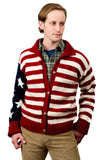 USA Flag Hand Knit Wool Sweater