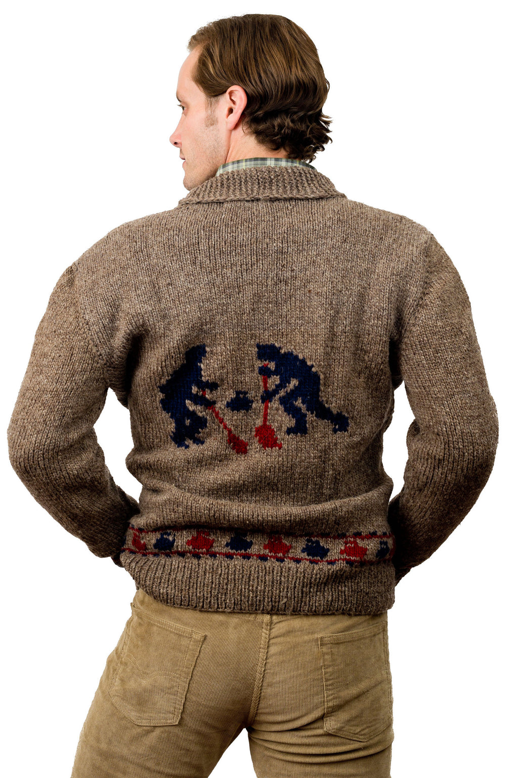 Wool Curling Sweater Back