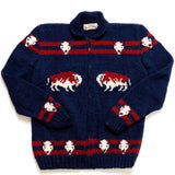 Navy Blue Mary Maxim Buffalo Sweater