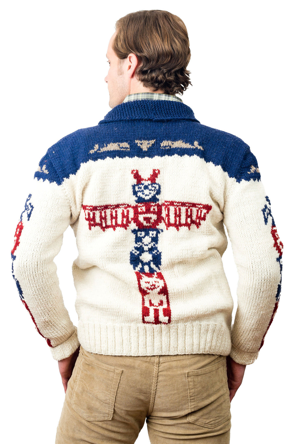 Hand Knit Tiki Totem Sweater Wool