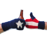 USA Flag Beer Mittens